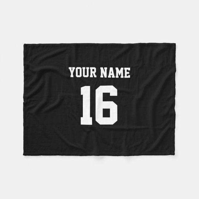 Black Sporty Team Jersey Fleecefilt (Framsidan (Horisontell))