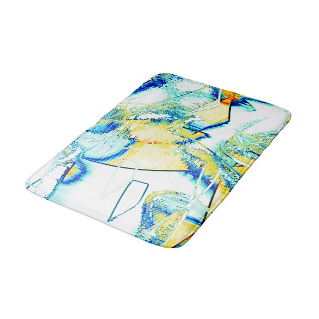 Bläck sprang i mer än en riktning? Gult, cyan.. Badrumsmatta (Vinklad)