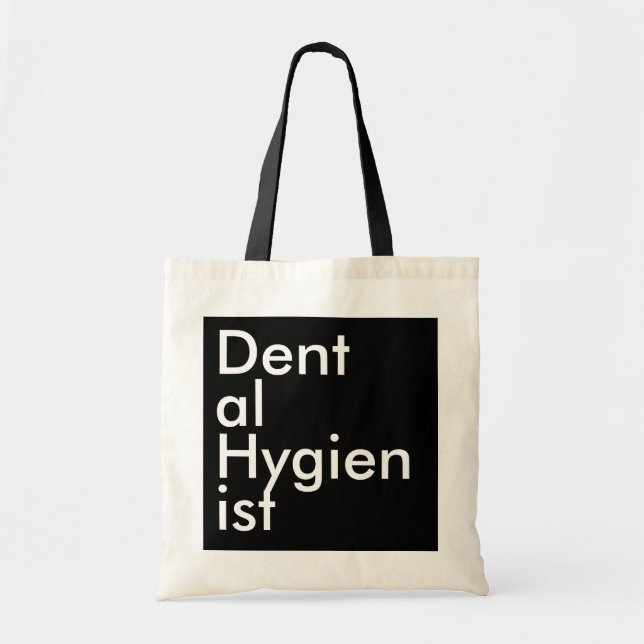 Black Square Dental Hygienist Tygkasse (Framsidan)