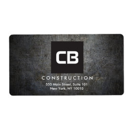 Black Square Monogram Grunge Metall Construction Fraktsedel