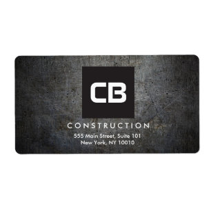 Black Square Monogram Grunge Metall Construction Fraktsedel