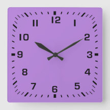 Black Square Number Faceplate på Lavender Lila