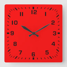 Black Square Number Faceplate på Red