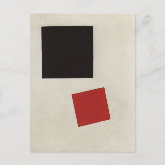 Black Square och Red Square av Kazimir Malevich Vykort (Framsida)