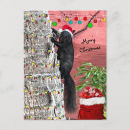 Black Squirrel Christmas Flat Holiday Card Helg Vykort