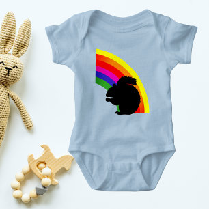 Black Squirrel Silhouette Colorful Rainbow T Shirt