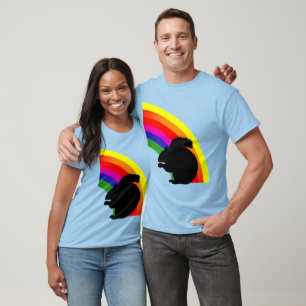 Black Squirrel Silhouette Colorful Rainbow Unisex T Shirt