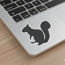 Black Squirrel Silhouette Sticker Klistermärken