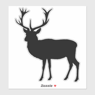 Black Stag Elegant Traditional Hjort Silhouette Klistermärken