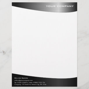 Black Stainless Steel Professionell Letterhead Brevhuvud