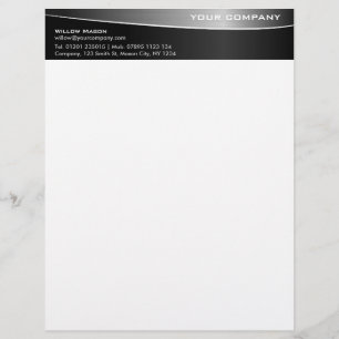 Black Stainless Steel Professionell Letterhead v2 Brevhuvud