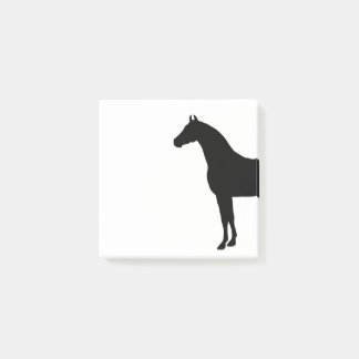Black Stallion Elegant Horse Silhouette Teckning Post-it Block