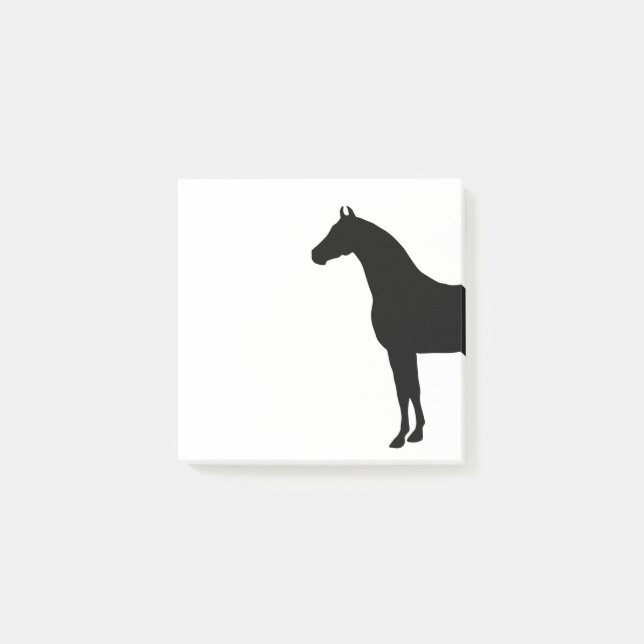 Black Stallion Elegant Horse Silhouette Teckning Post-it Block (Framsida)