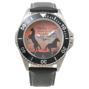 Black Stallone silhouette Armbandsur