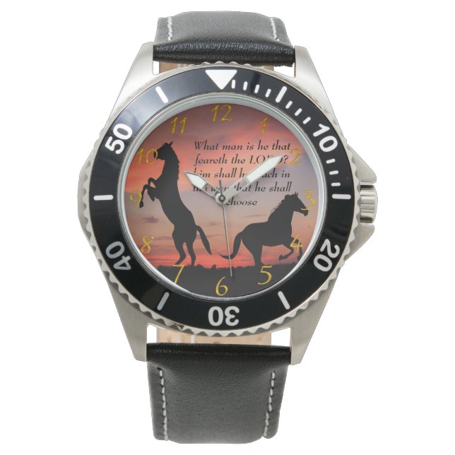 Black Stallone silhouette Armbandsur (Framsida)