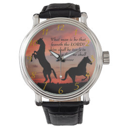 Black Stallone silhouette Armbandsur