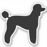 Black Standard Pudel Hund Silhouette Vinyl Sticker