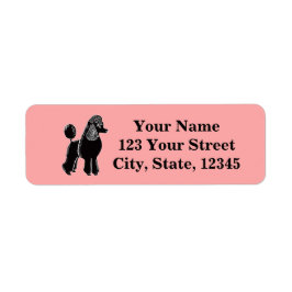 Black Standard Pudel Rosa Returetiketter Returadress Etikett