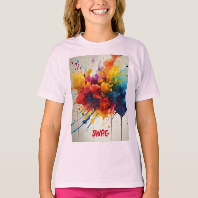"Bläck Stänk Chic: Women's Tee with Swag" (Framsida)