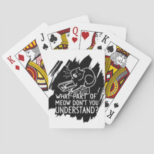 Black Stänk Funny Cat Quote Casinokort