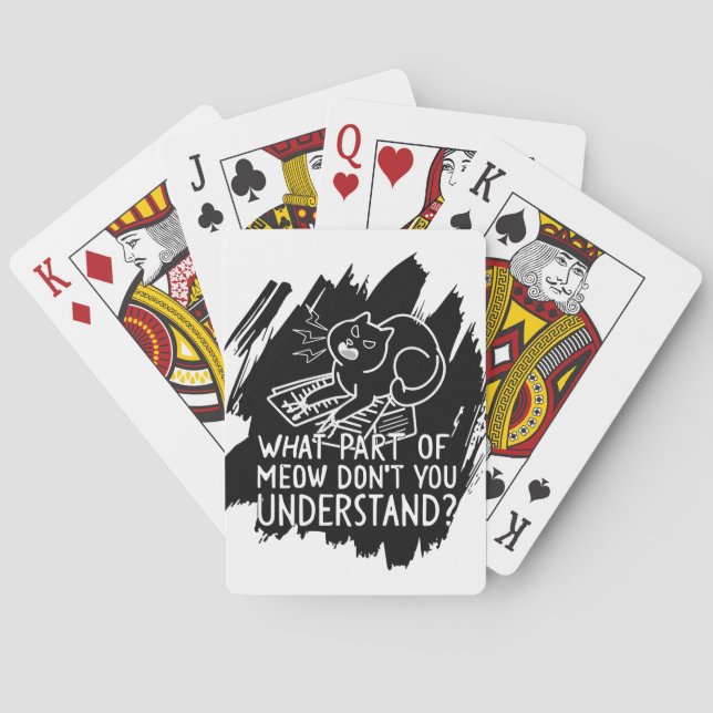 Black Stänk Funny Cat Quote Casinokort (Baksidan)