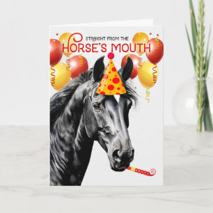 Black Star Diamond Horse Funny Birthday Kort