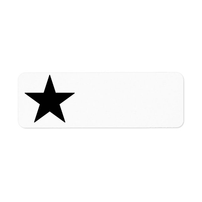 Black Star-etikett Returadress Etikett (Framsidan)