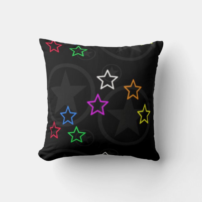 Black Star Mönster Pillow Kudde (Framsida)