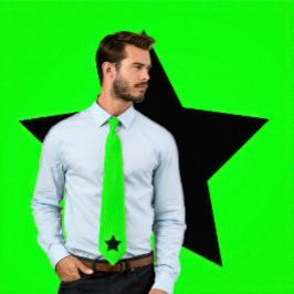 Black Star på Neon Grönt Tie Slips