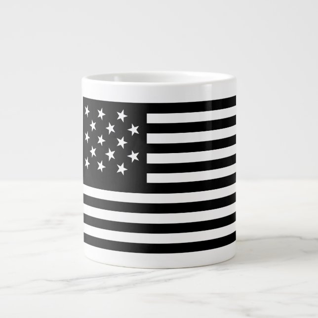 Black Star-Spangled Banner America Flagga Jumbo Mugg (Framsidan)