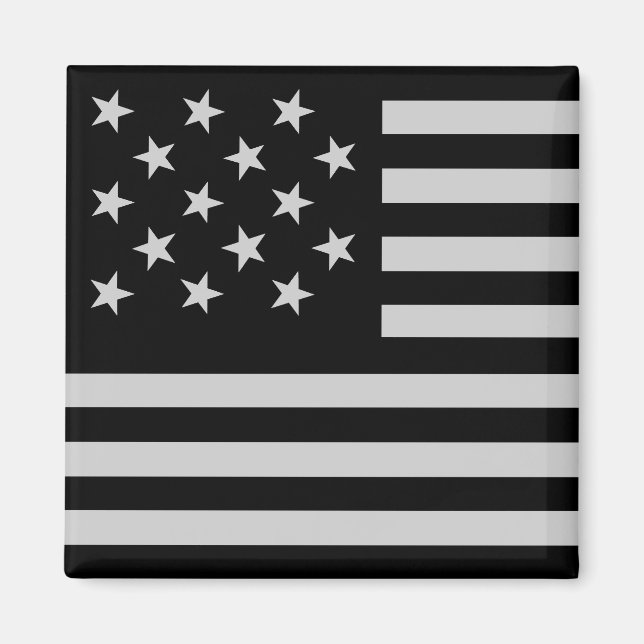 Black Star-Spangled Banner America Flagga Magnet (Framsidan)
