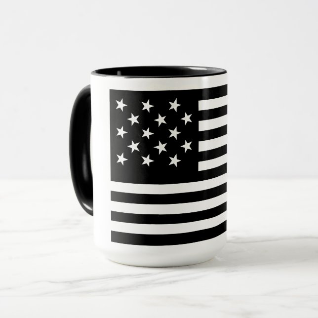 Black Star-Spangled Banner America Flagga Mugg (Framsida vänster)