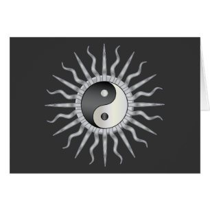 Black Starburst Yin Yang Hälsningskort