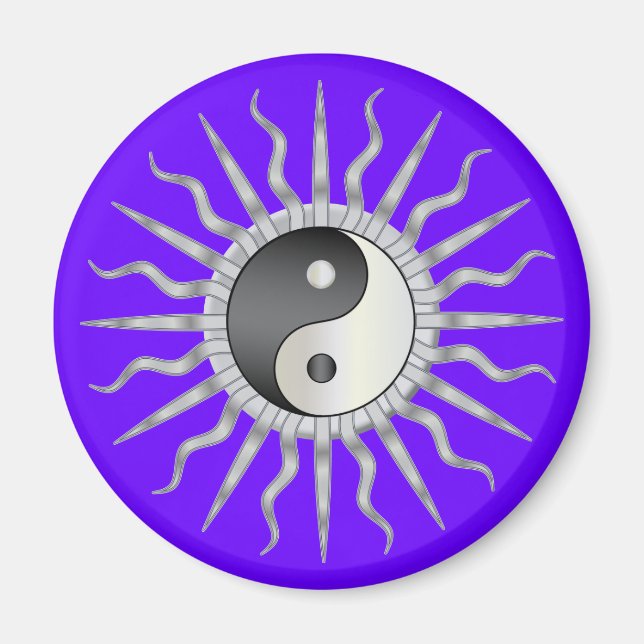 Black Starburst Yin Yang Magnet (Framsidan)