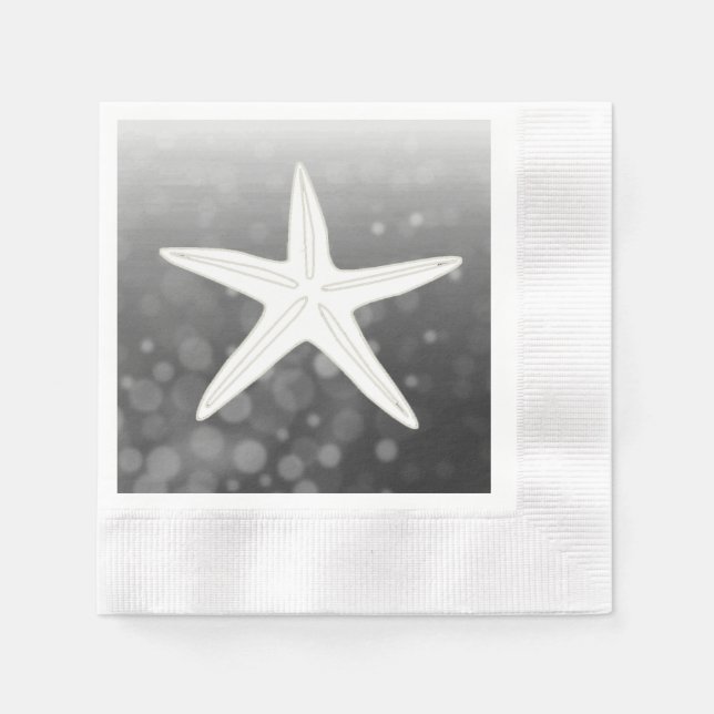 Black Starfish Beach ThBäste Bröllop Napkins Pappersservett (Framsidan)