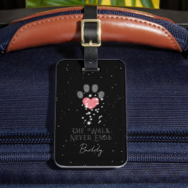 Black Starlight Rosa Heart Hund Paw Skriv ut Bagagebricka