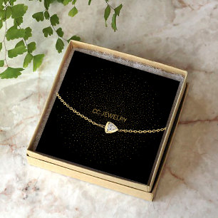Black Starnight Jewerly Bracelet Visning Fyrkantigt Visitkort