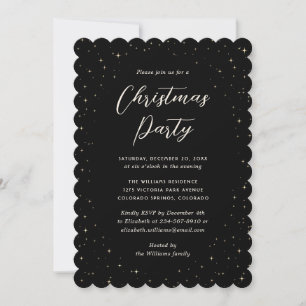Black Starry jul Party Inbjudningar