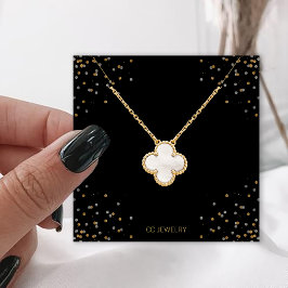 Black Stars Jewerly Necklace Visning Fyrkantigt Visitkort