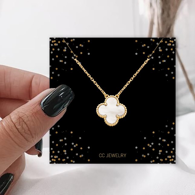 Black Stars Jewerly Necklace Visning Fyrkantigt Visitkort (Skapare uppladdad)