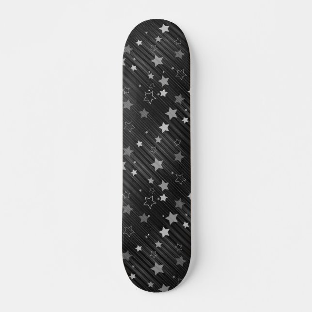 Black Stars Mönster Mini Skateboard Bräda 18,7 Cm (Framsida)