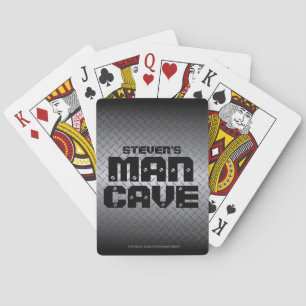 Black Steel Diamond Plate Personlig Man Cave Casinokort
