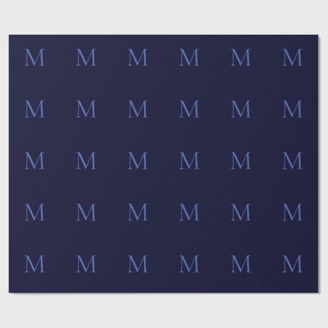 Black Sten Deep Blue Classic Unik Monogram Presentpapper (Platt)