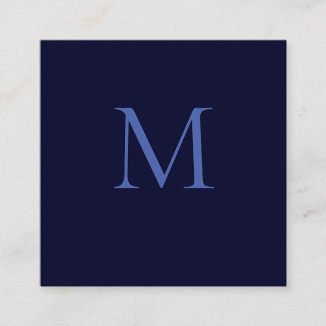 Black Sten Deep Blue Classic Unik Monogram Tilläggskort (Framsida)