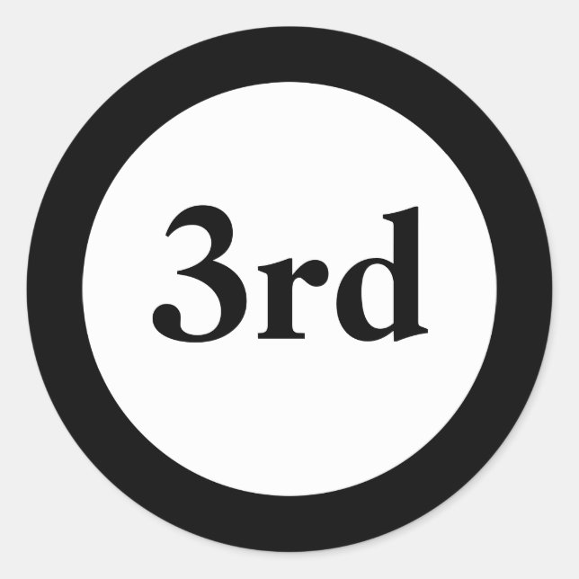 Black Stickers från tredje Ställe Runt Klistermärke (Framsida)