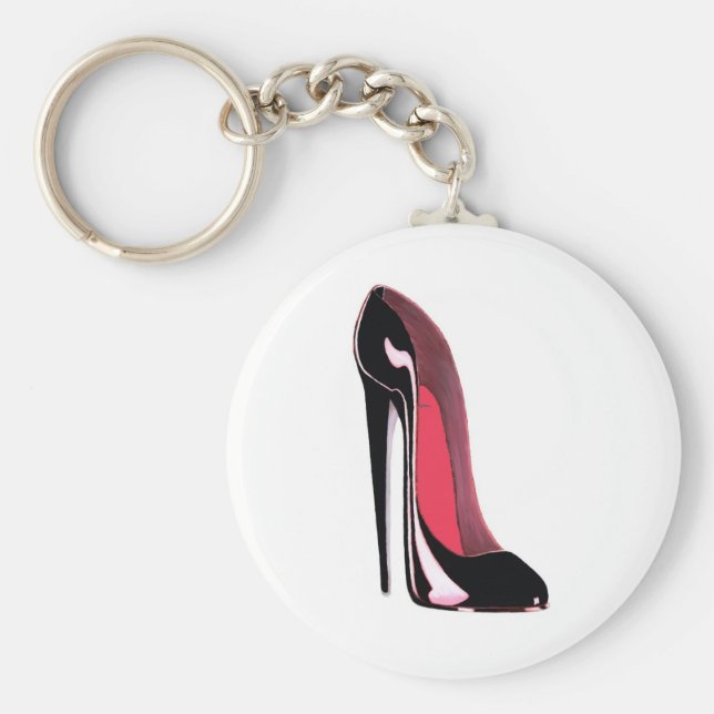 Black Stiletto Shoe Nyckelring (Framsidan)