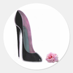 Black Stiletto Shoe och Ro Runt Klistermärke