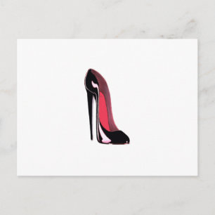 Black Stiletto Shoe Vykort