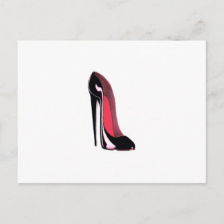 Black Stiletto Shoe Vykort