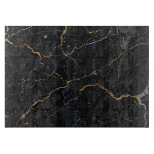 Black Stone med Guld och Silver Veins
